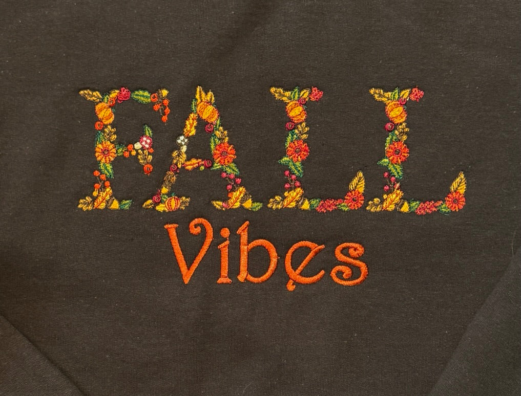 Fall Vibes Embroidered Crewneck Sweatshirt