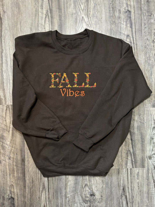 Fall Vibes Embroidered Crewneck Sweatshirt