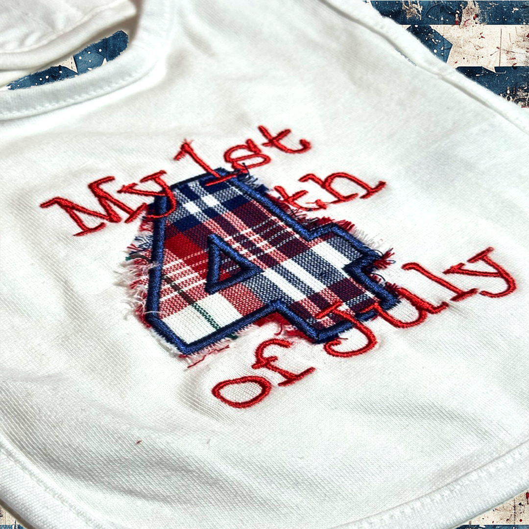 Embroidered 4th of July Baby Bibs | Patriotic Baby Bib