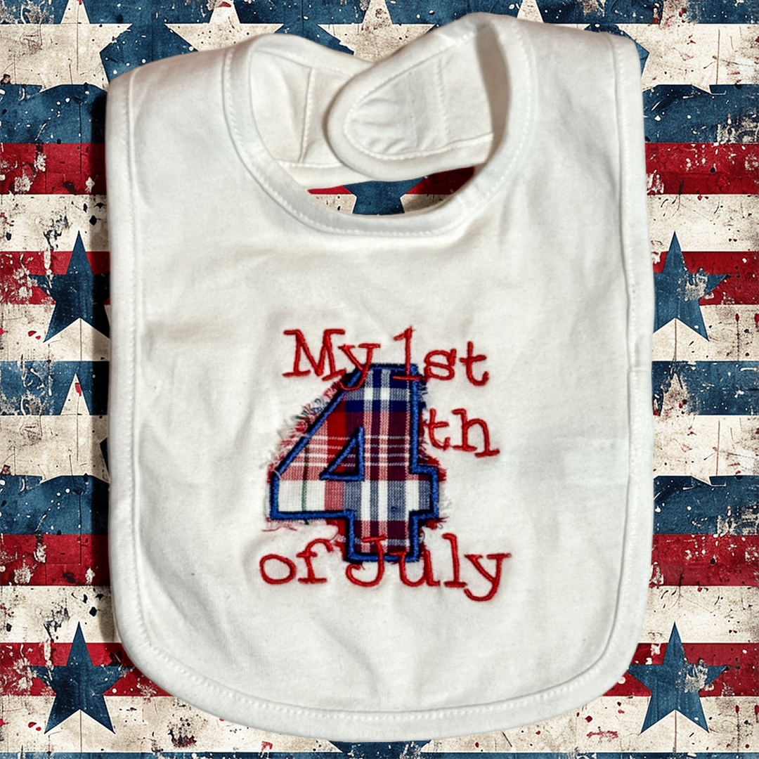 Embroidered 4th of July Baby Bibs | Patriotic Baby Bib