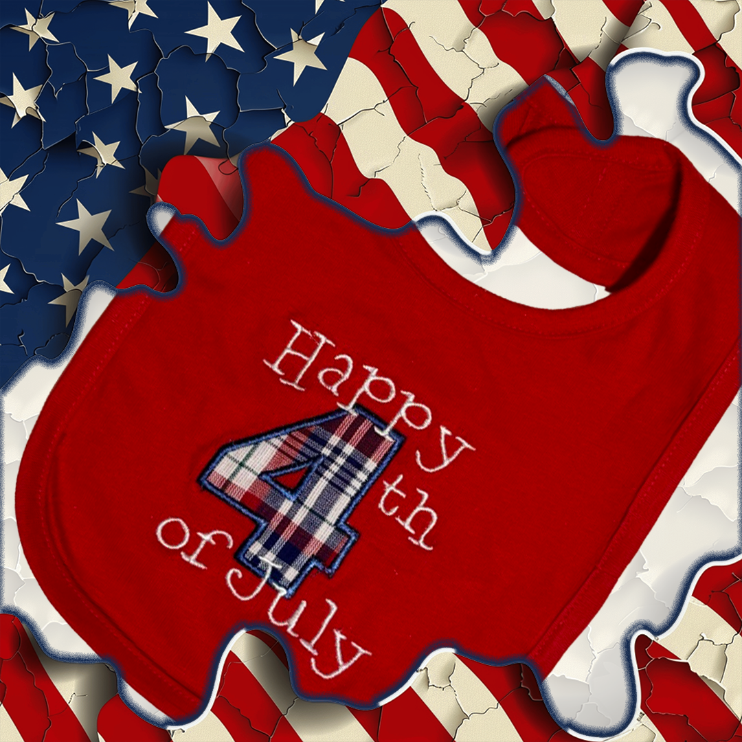 Embroidered 4th of July Baby Bibs | Patriotic Baby Bib