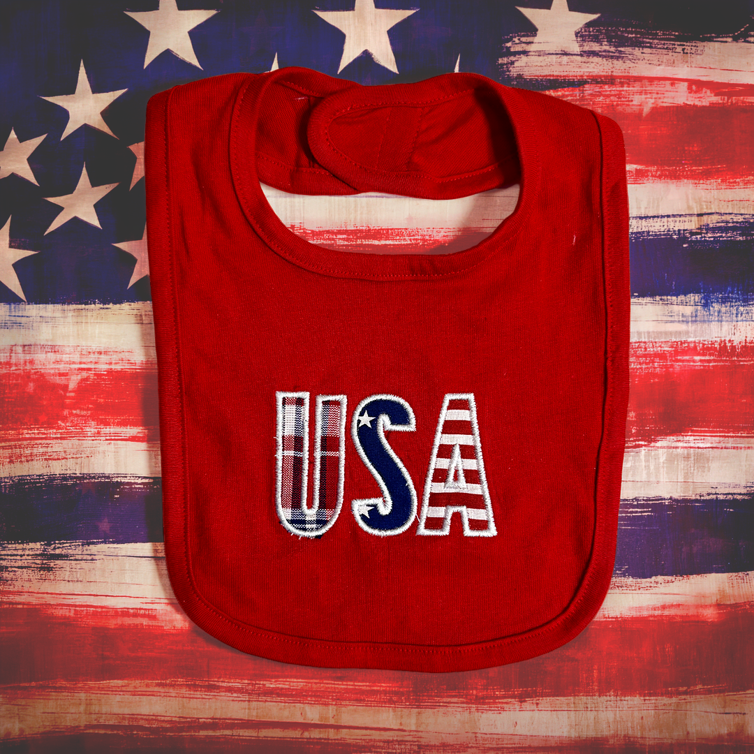 Embroidered 4th of July Baby Bibs | Patriotic Baby Bib