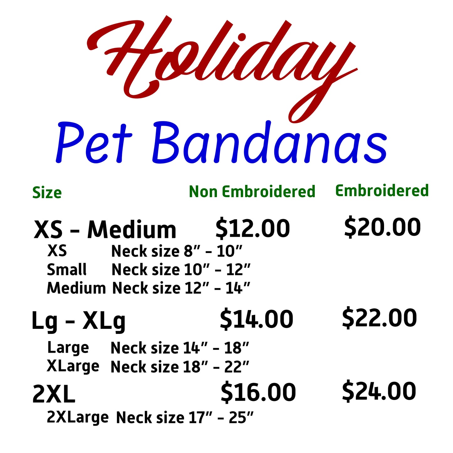 Festive Pets - Customized Christmas & Hanukkah Pet Bandanas