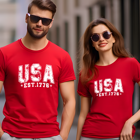 Retro USA Est. 1776 Vintage T-Shirt | Classic Patriotic American Tee
