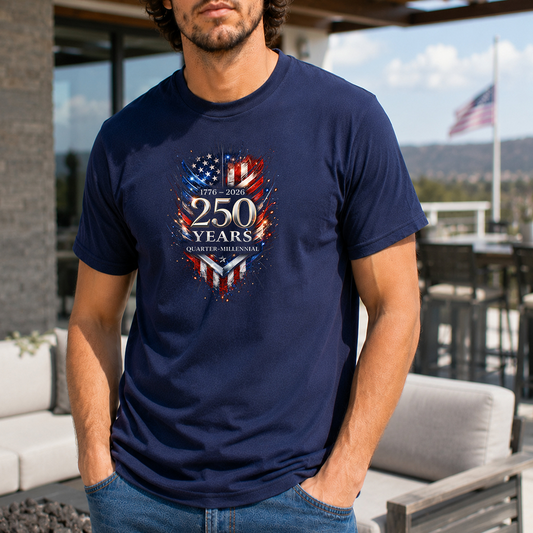 USA 250 Years Quarter Millennial T-Shirt | America's 250th Anniversary Edition